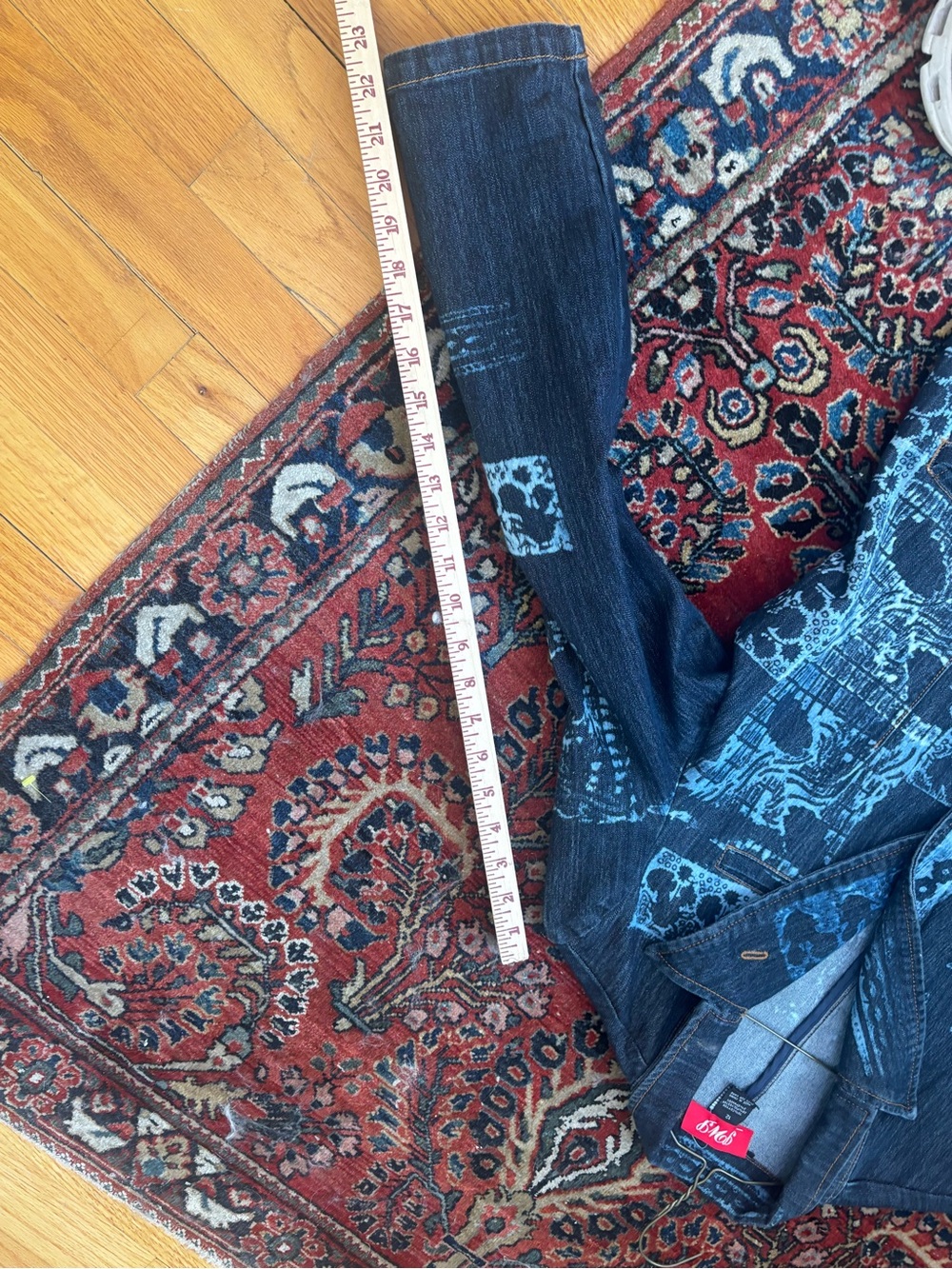 blue Patterned Denim Jacket - Picture 13 of 13